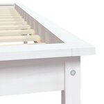 vidaXL Cadre de lit Blanc 150x200 cm Bois de pin massif Très grand
