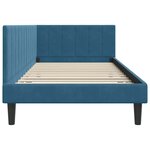 vidaXL Cadre de lit d'angle avec tête de lit Bleu 100 x 200 cm Velours