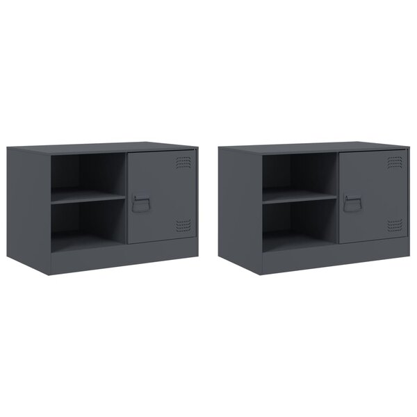 vidaXL Meubles TV 2 Pièces anthracite 67x39x44 cm acier