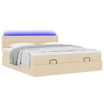 VidaXL Cadre de lit ottoman avec matelas crème 160x200 cm tissu
