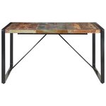 vidaXL Table à manger 140x140x75 cm Bois de récupération massif
