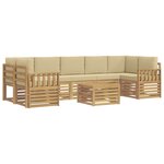 vidaXL Ensemble de canapés d'extérieur 8 Pièces Blanc et Beige Polyester
