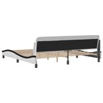 vidaXL Cadre de lit Dover blanc et noir 200x200 cm similicuir