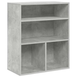 vidaXL Bibliothèque gris béton 60x30x71 5 cm bois d'ingénierie
