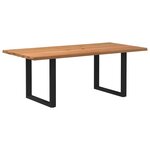 vidaXL Table à manger bord naturel bois massif chêne rectangulaire