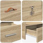 vidaXL Cadre de lit avec rangement Chêne Sonoma 200 x 200 cm