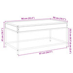 vidaXL Table basse avec LED infini chêne fumé 90x50x41 cm