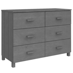 vidaXL Buffet HAMAR Gris foncé 113x40x80 cm Bois massif de pin