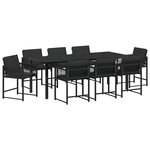 vidaXL Ensemble de salle à manger pour jardin 9 Pièces Noir polyrotin