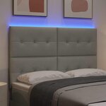 vidaXL Tête de lit avec des lumières à LED Gris clair 80 cm Velours