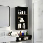 vidaXL Armoire murale de salle de bain Chêne Noir 30 x 16 x 62 5 cm