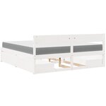 vidaXL Lit avec tiroirs et matelas blanc 180x200 cm bois massif de pin