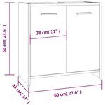 vidaXL Armoire de bain Sonoma gris 60x33x60 cm Bois d'ingénierie