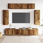 vidaXL Ensemble de meuble TV mural 6 Pièces vieux bois bois d'ingénierie