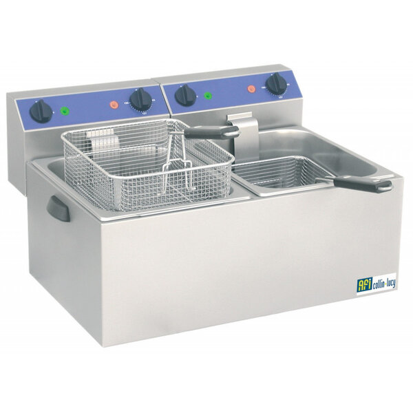 Friteuse de table série standard - 2 x 8 l - afi collin lucy -  -  550x430x290mm