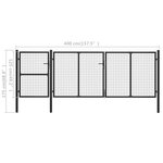 Vidaxl portail de jardin acier 400 x 125 cm anthracite