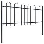 vidaXL Clôture de jardin avec dessus en cerceau Acier 10 2x0 8 m Noir