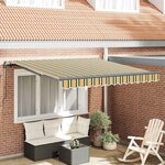vidaXL Auvent Rétractable Vert et jaune 300 x 250 cm