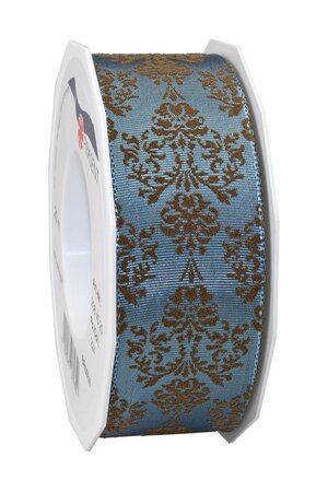 Ruban ornamenté laitonné brixen 20-m-rouleau 40 mm bleu acier