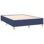 vidaXL Sommier à lattes de lit et matelas et LED Bleu 140x200 cm Tissu