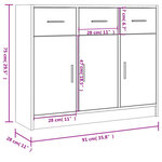 vidaXL Buffet chêne fumé 91x28x75 cm bois d'ingénierie