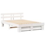 vidaXL Cadre de lit Blanc 160 x 200 cm Bois massif en pin