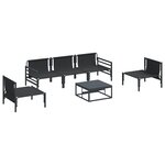 vidaXL Ensemble de canapé de jardin 6 Pièces Anthracite Acier
