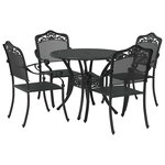 vidaXL Ensemble de salle à manger pour jardin 5 Pièces Noir Aluminium