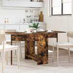 vidaXL Table à dîner 138 x 70 x 73 5 cm Bois d'ingénierie Chêne fumé