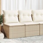 vidaXL Salon de jardin avec coussins 2 Pièces beige résine tressée acacia