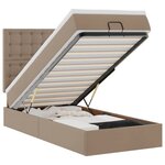 VidaXL Lit ottoman et matelas cappuccino 100x200cm similicuir