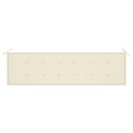vidaXL Banc de jardin avec coussin crème 175 cm Bois de teck massif