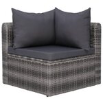 vidaXL Salon de jardin 7 Pièces avec coussins résine tressée gris