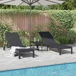 vidaXL Transat avec coussin 2 Pièces Noir 40 x 39 x 40.5cm polyrotin