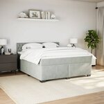 vidaXL Sommier à lattes de lit et matelas Gris clair 180x200cm Velours