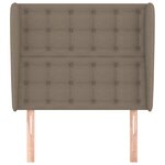 vidaXL Tête de lit avec oreilles Taupe 83x23x118/128 cm Tissu