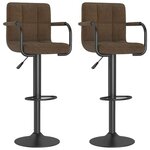 vidaXL Tabourets de bar lot de 2 marron tissu