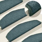 vidaXL Tapis d'escalier 30 pièces 65 x 24 x 4 cm Vert foncé Demi-rond Grand