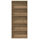 vidaXL Bibliothèque chêne artisanal 80x30x189 cm bois d'ingénierie