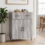 vidaXL Buffet Sonoma gris 66 x 34 5 x 89 5 cm Bois d'ingénierie