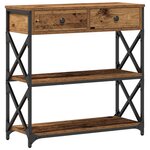 Table Console vidaXL en bois ancien 75x28x75 cm en bois d'ingénierie et acier