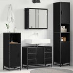 vidaXL Ensemble de mobilier de salle de bain 4 Pièces Chêne noir