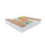 Bac à sable Evy avec bacs rangement blanc-marron