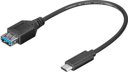Cable Goobay USB Type C vers USB 3.0 0,20m MF (Noir)