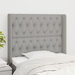 vidaXL Tête de lit avec oreilles Gris clair 93x16x118/128 cm Tissu