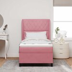 vidaXL Lit à ressorts avec matelas Rose 90 x 190 cm Velours