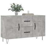 vidaXL Buffet gris béton 100x36x60 cm bois d'ingénierie
