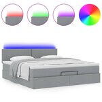 vidaXL Lit ottoman avec matelas gris clair 160x200 cm tissu