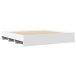 vidaXL Cadre de lit blanc 200x200 cm bois d'ingénierie
