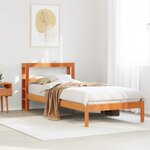 vidaXL Cadre de lit avec tête de lit sans matelas cire marron 90x190cm